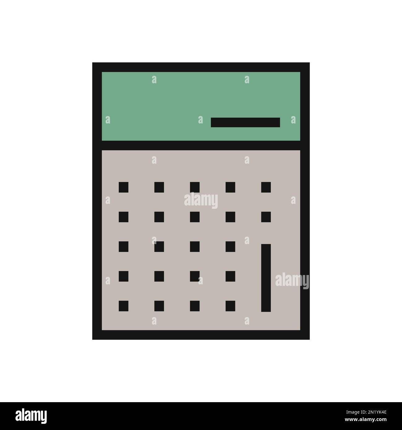 Calculator line icon isolated on white background. Black flat thin icon ...