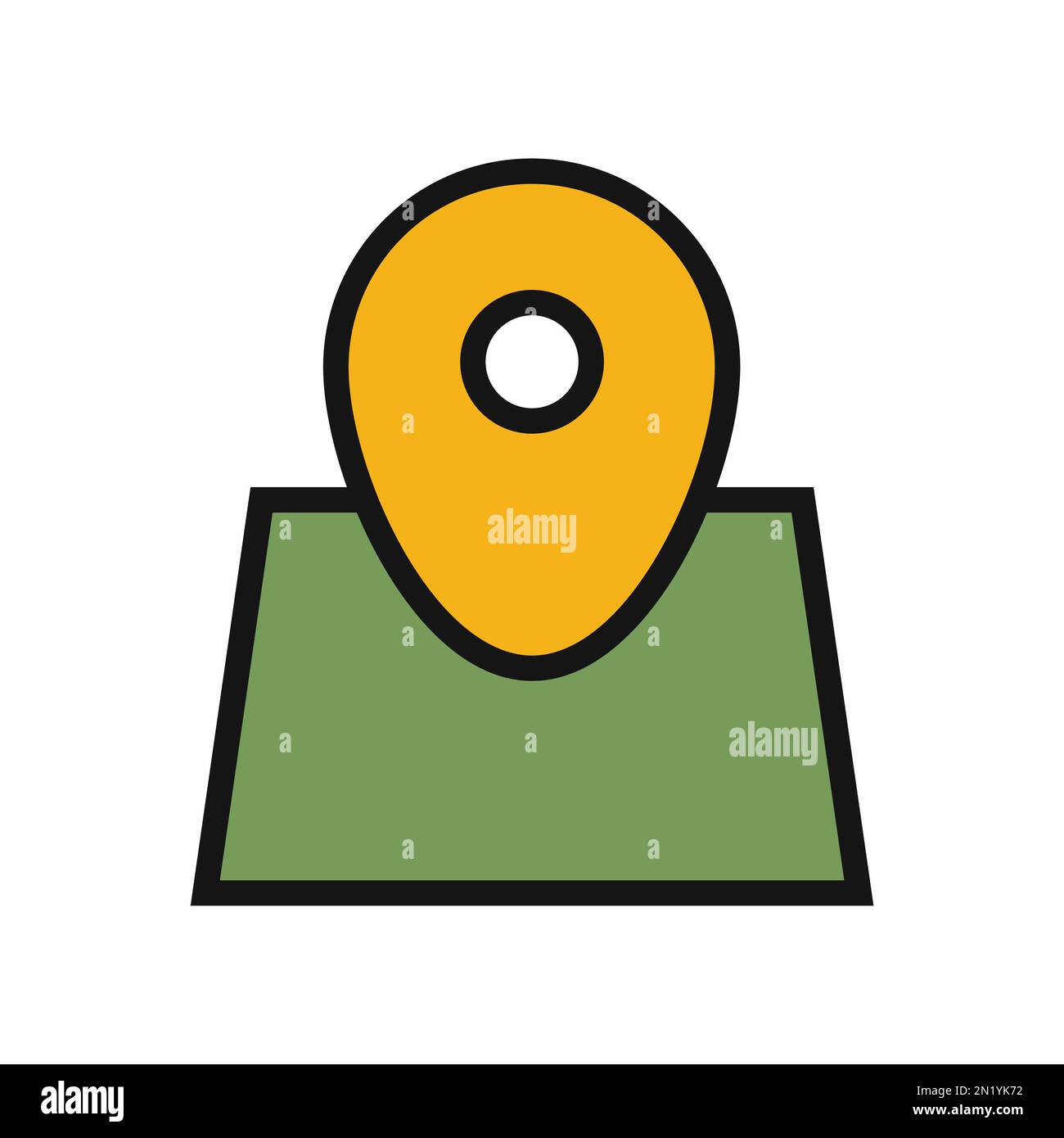 Map line icon isolated on white background. Black flat thin icon on ...