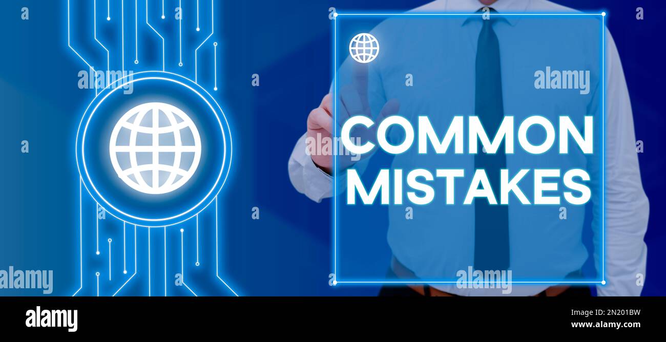 Catching Mistakes Text caption presenting Common Mistakes. Internet Concept actions that ...