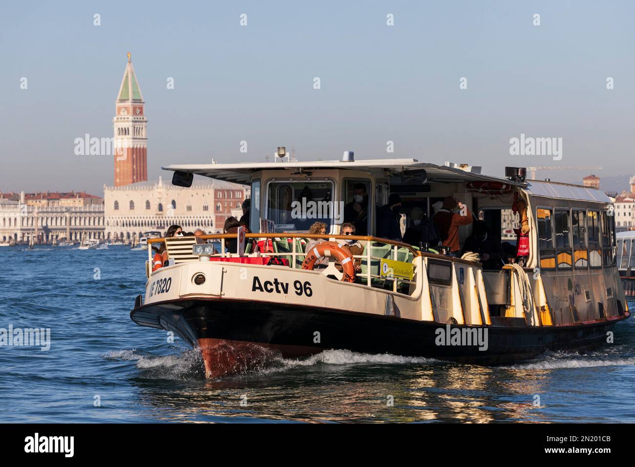 ACTV water bus, vaporetto, Venice, Veneto, Italy, Europe Stock Photo