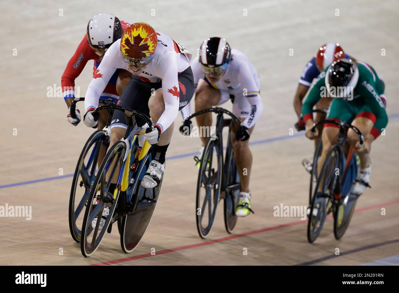 Canada's Monique Sullivan leads Cuba's Lisandra Guerra, Colombia's ...