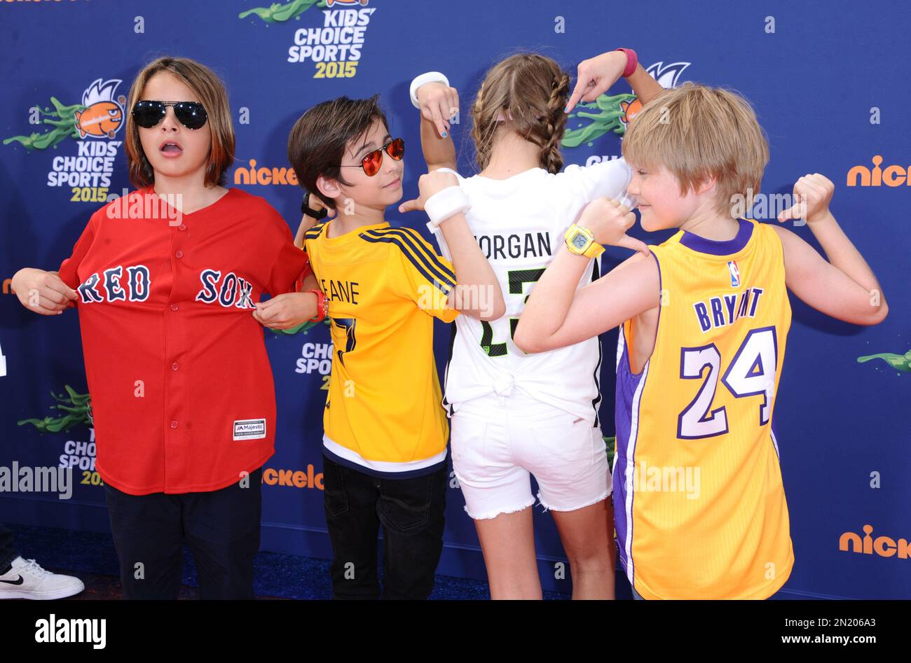 Mace Coronel, and from left, Aidan Gallagher, Lizzy Greene, Casey