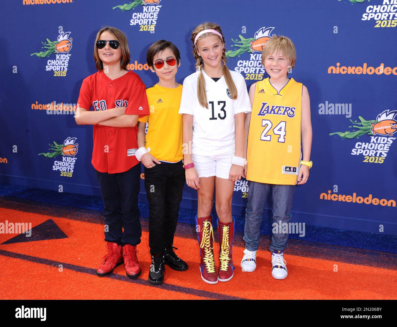 Mace Coronel, and from left, Aidan Gallagher, Lizzy Greene, Casey