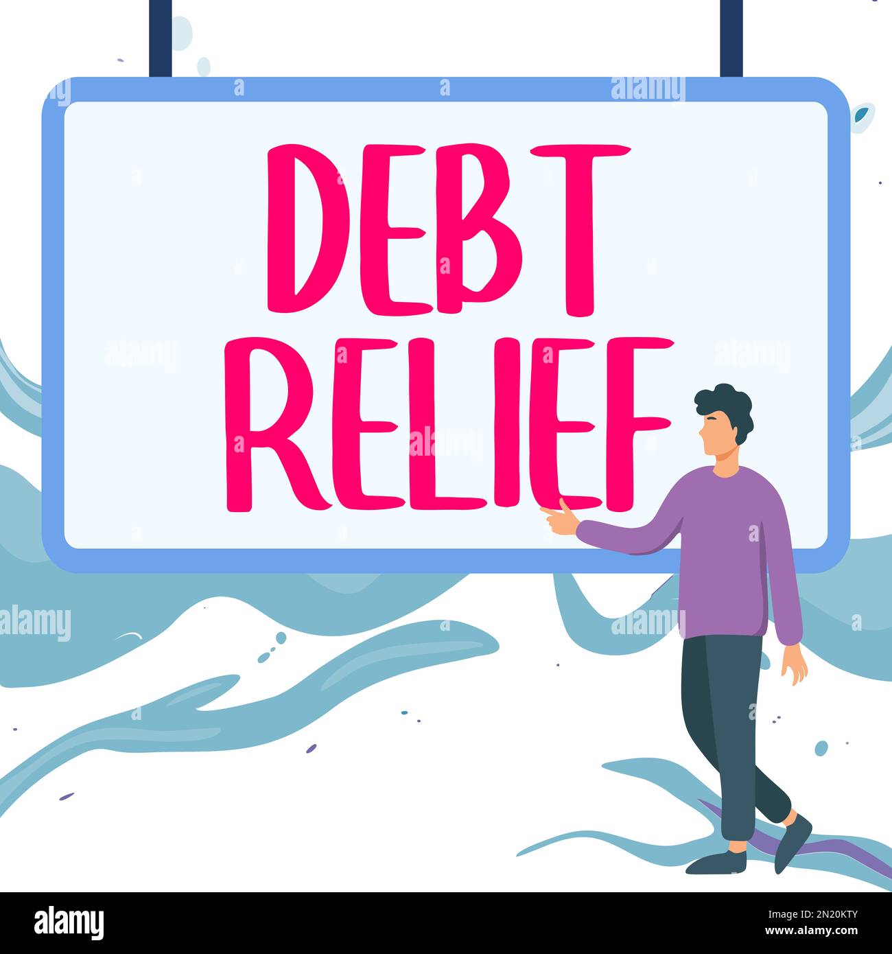 Sign displaying Debt Relief. Business approach partial or total remission of it especially those
