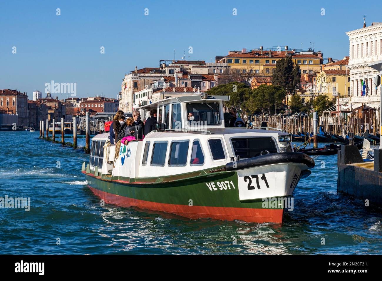 Vaporetto, ACTV, Canal Grande, Grand Canal, Venice, Veneto, Italy, Europe Stock Photo