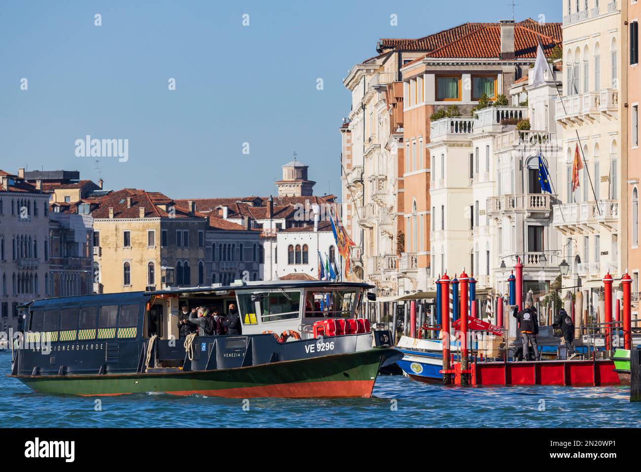 Vaporetto, ACTV, Canal Grande, Grand Canal, Venice, Veneto, Italy, Europe Stock Photo