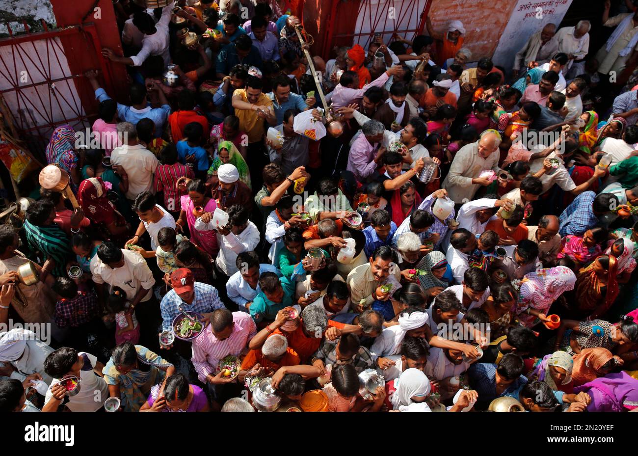 Indian Hindu devotees offer prayers at the Padilla Mahadev temple on