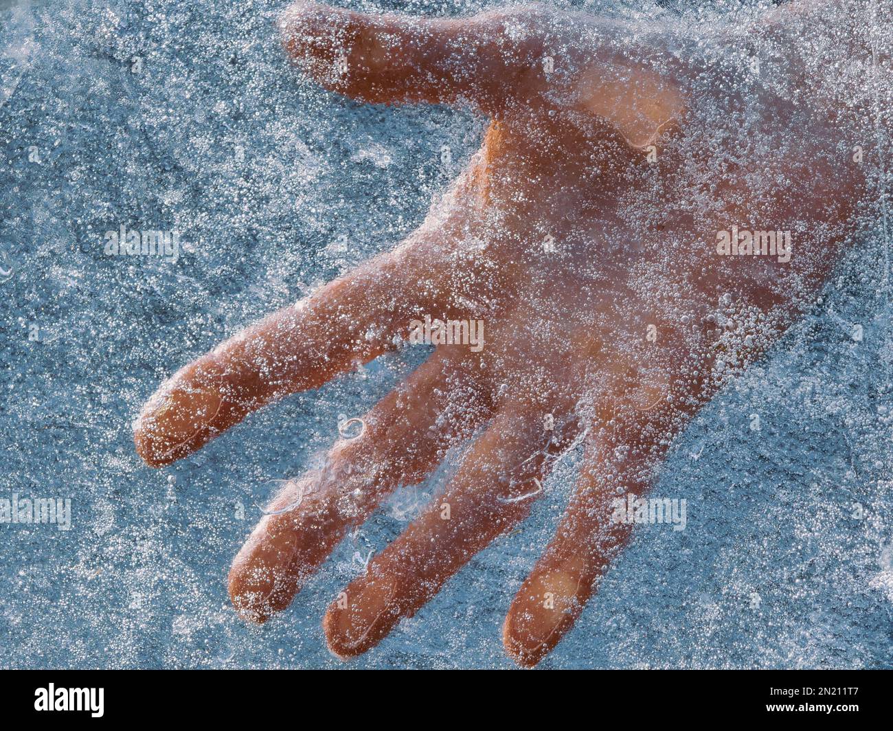 The frozen hand Stock Photo