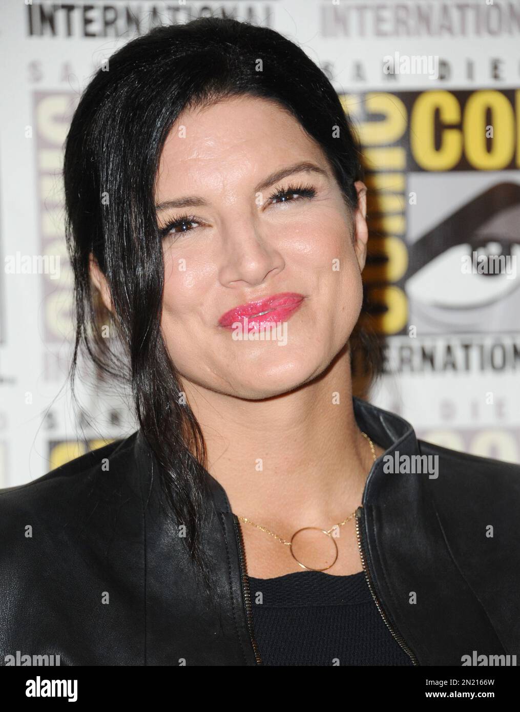 Gina Carano attends the 20th Century Fox press line on day 3 of Comic