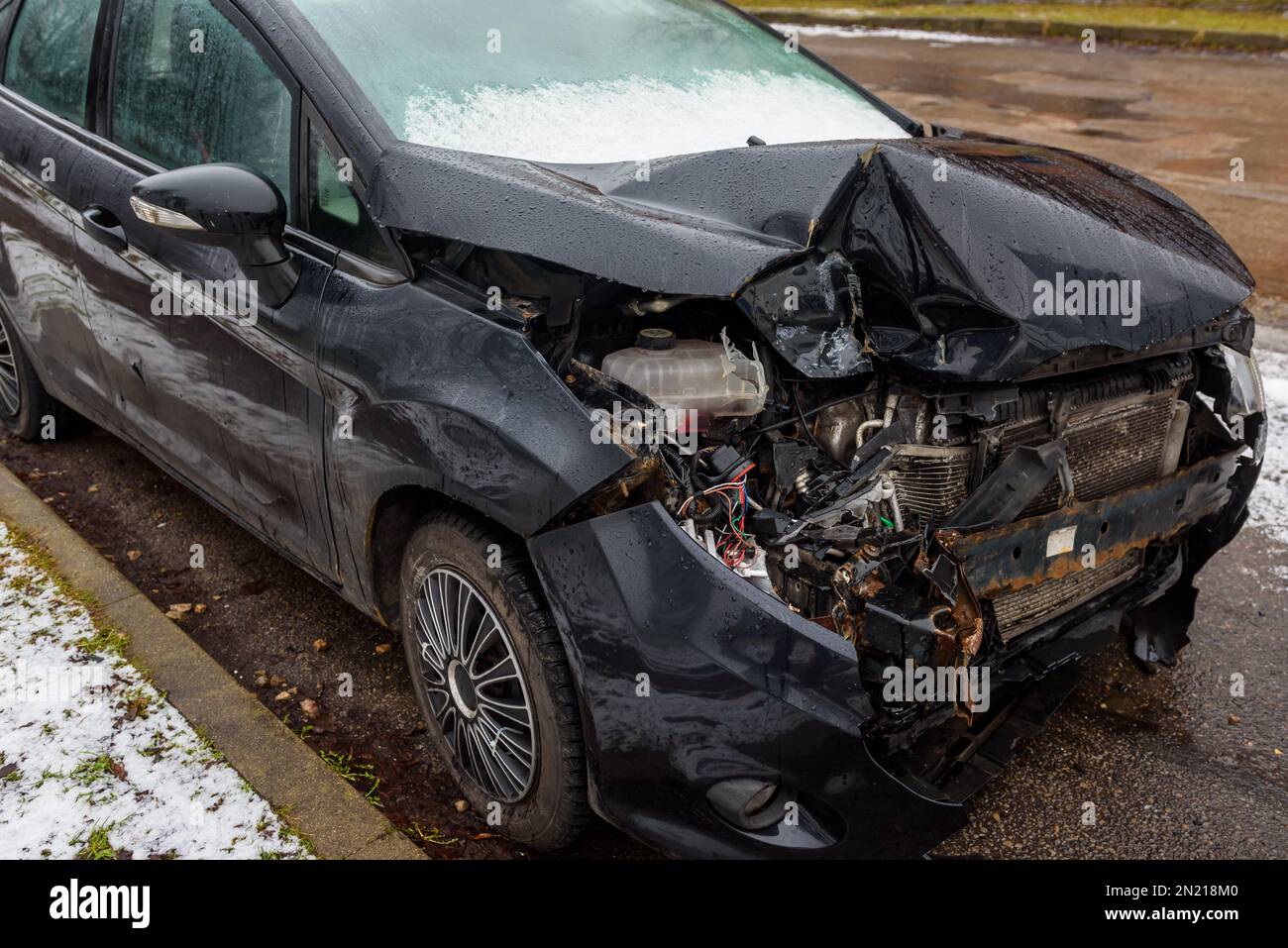 RIGA, LATVIA. 1st February 2023. Vehicle after car crash Stock Photo ...