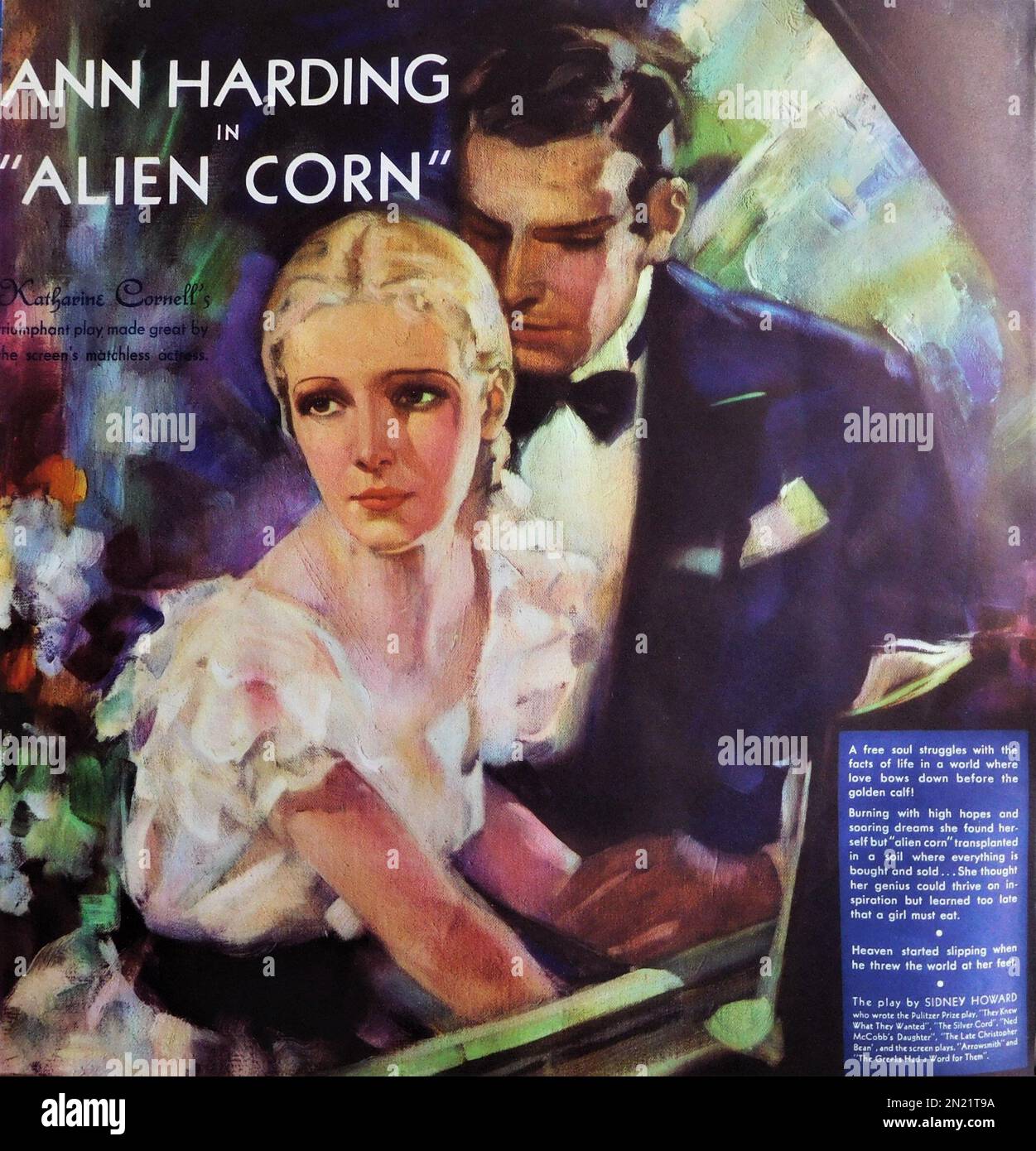 Promotional Artwork for unrealised project ANN HARDING in ALIEN CORN from the play by SIDNEY HOWARD from Studio Year Book for forthcoming 1934 - 1935 RKO Radio Pictures Stock Photo