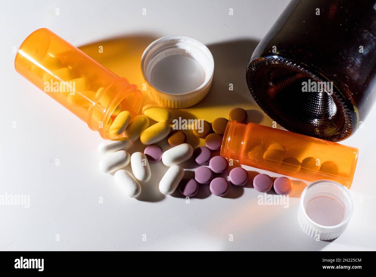 Opioid epidemic/Addiction, Prescription drugs, Alcohol addiction, Drug & Alcohol abuse,Suicide. Suicide & Crisis hotline! Stock Photo