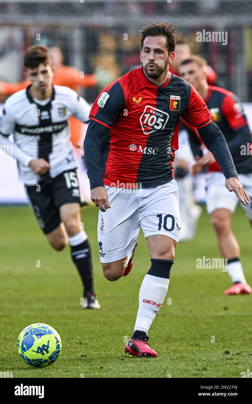 Parma, Italy. 05th Feb, 2023. Tardini Stadium, 05.02.23 Radu Matei Dragușin  (5 Genoa) during the Serie B match between Parma and Genoa at Tardini  Stadium in Parma, Italia Soccer (Cristiano Mazzi/SPP) Credit