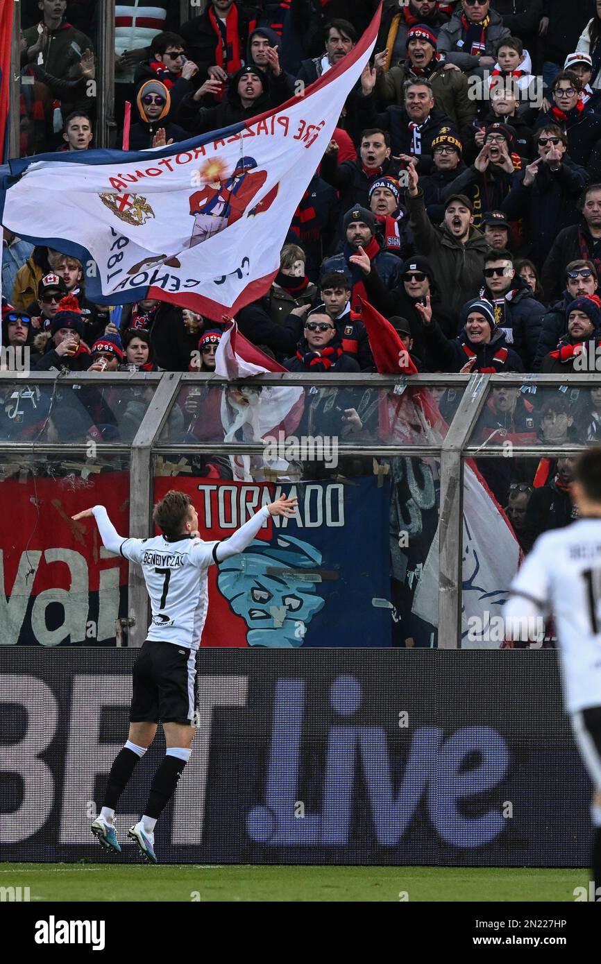 Parma, Italy. 05th Feb, 2023. Tardini Stadium, 05.02.23 Franco Damian  Vazquez (10 Parma) celebrates his goal during the Serie B match between  Parma and Genoa at Tardini Stadium in Parma, Italia Soccer (