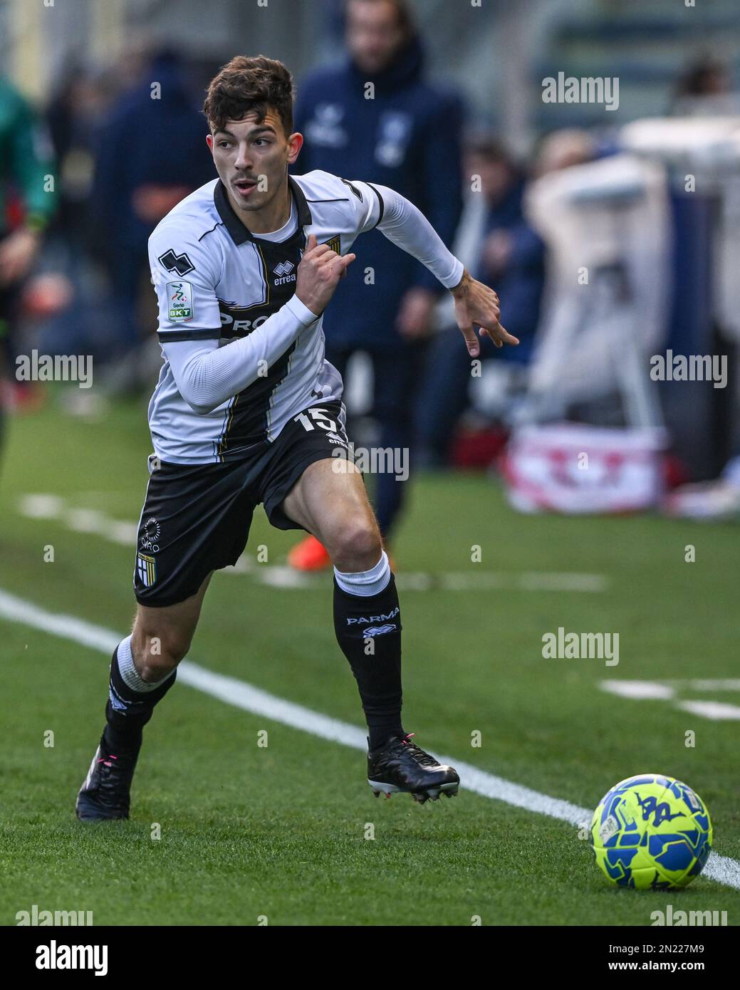 Parma, Italy. 05th Feb, 2023. Tardini Stadium, 05.02.23 Enrico Del Prato  (15 Parma) during the Serie B match between Parma and Genoa at Tardini  Stadium in Parma, Italia Soccer (Cristiano Mazzi/SPP) Credit