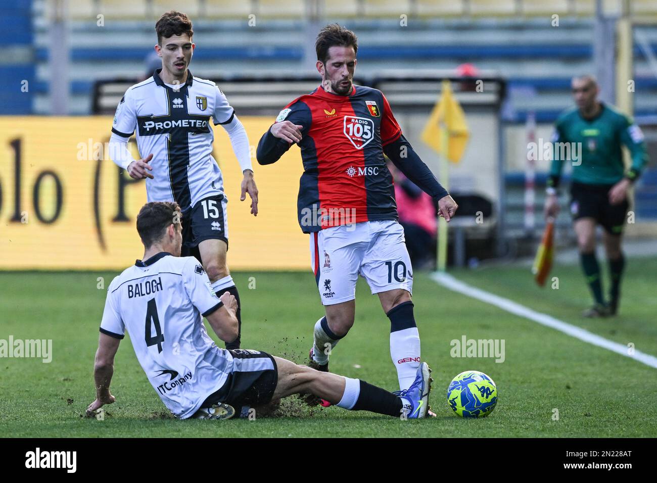 Parma, Italy. 18th Feb, 2023. Tardini Stadium, 18.02.23 Francesco Forte (11  Ascoli) after the Serie B match between Parma and Ascoli at Tardini Stadium  in Parma, Italia Soccer (Cristiano Mazzi/SPP) Credit: SPP