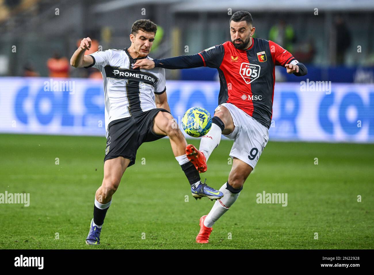 Parma, Italy. 05th Feb, 2023. Tardini Stadium, 05.02.23 Filip Wojciech  Jagiello (24 Genoa) during the Serie B match between Parma and Genoa at  Tardini Stadium in Parma, Italia Soccer (Cristiano Mazzi/SPP) Credit