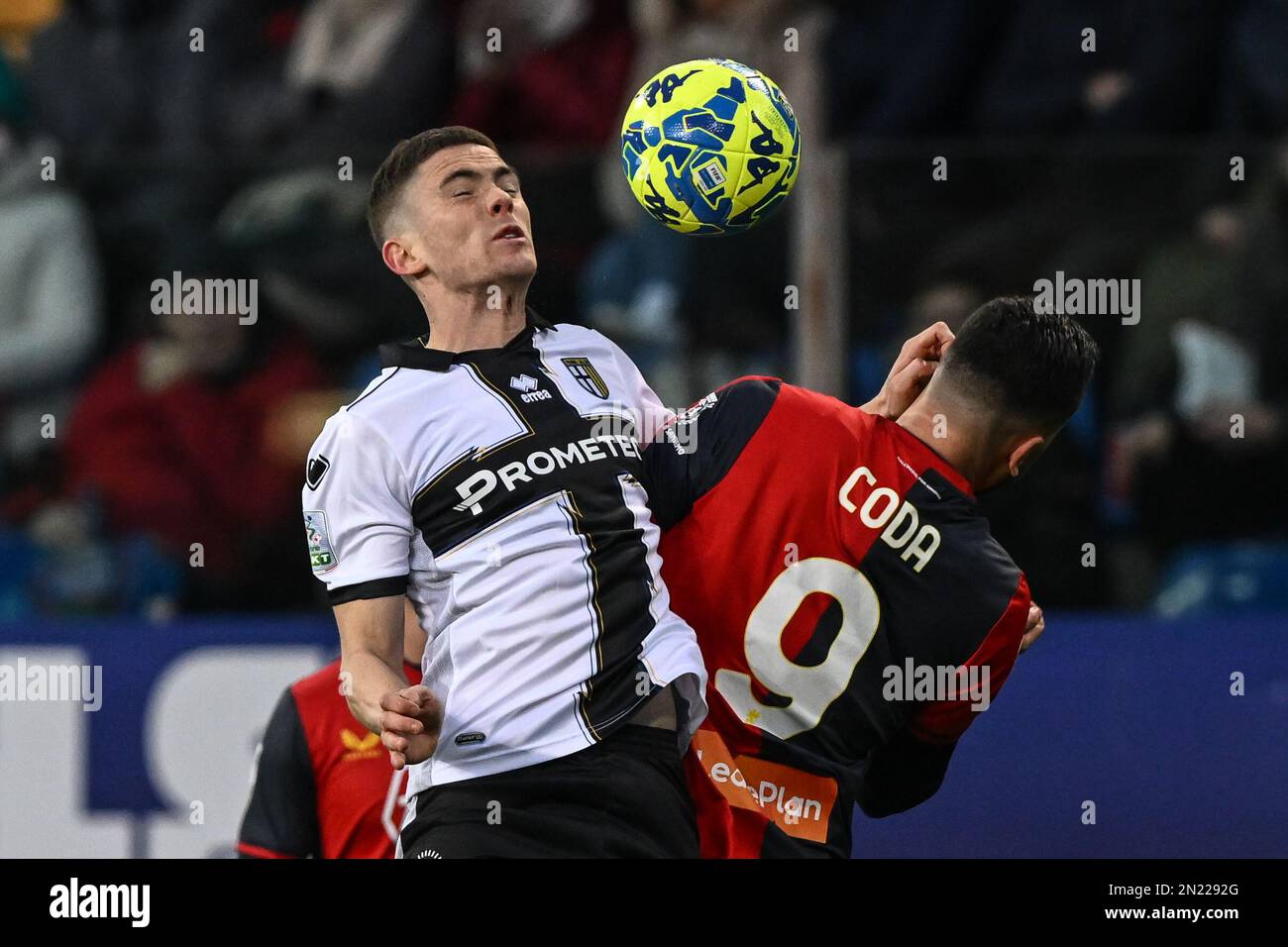 Parma, Italy. 05th Feb, 2023. Tardini Stadium, 05.02.23 Radu Matei Dragușin  (5 Genoa) during the Serie B match between Parma and Genoa at Tardini  Stadium in Parma, Italia Soccer (Cristiano Mazzi/SPP) Credit