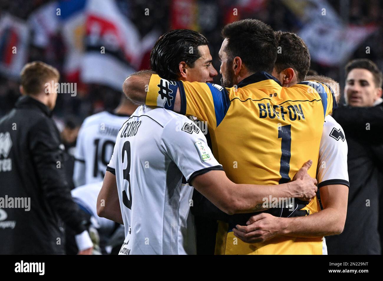 Parma, Italy. 05th Feb, 2023. Tardini Stadium, 05.02.23 Franco Damian  Vazquez (10 Parma) celebrates his goal during the Serie B match between  Parma and Genoa at Tardini Stadium in Parma, Italia Soccer (