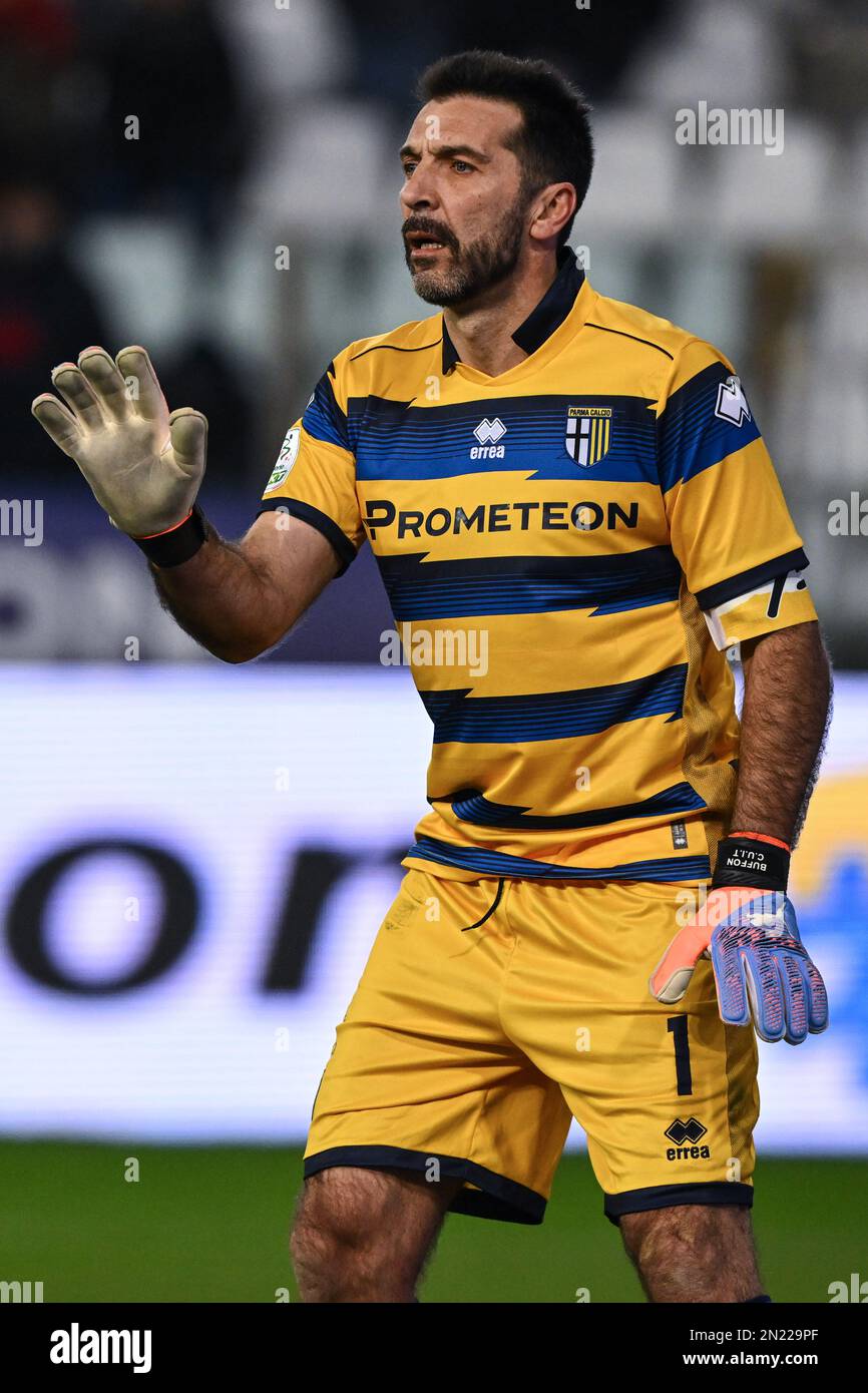 Parma, Italy. 05th Feb, 2023. Tardini Stadium, 05.02.23 Goalkeeper  Gianluigi Buffon (1 Parma) after the Serie B match between Parma and Genoa  at Tardini Stadium in Parma, Italia Soccer (Cristiano Mazzi/SPP) Credit