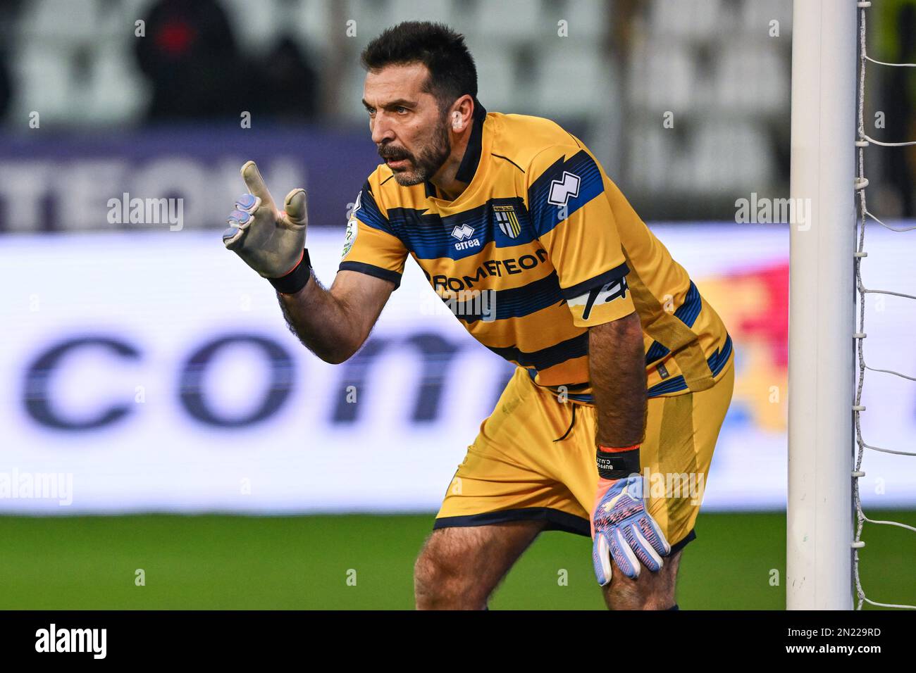 Parma, Italy. 05th Feb, 2023. Tardini Stadium, 05.02.23 Goalkeeper  Gianluigi Buffon (1 Parma) during the Serie B match between Parma and Genoa  at Tardini Stadium in Parma, Italia Soccer (Cristiano Mazzi/SPP) Credit