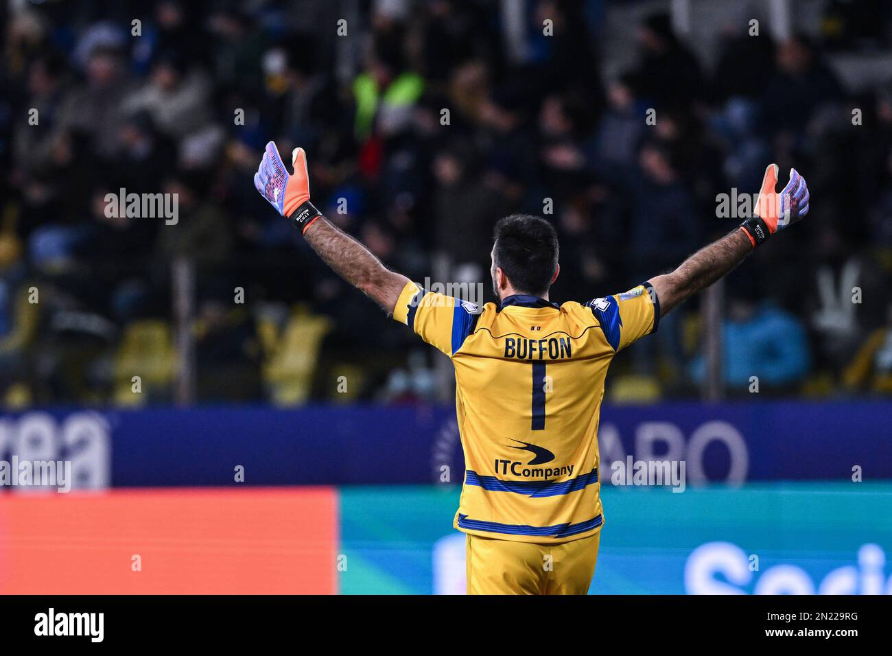 Parma, Italy. 05th Feb, 2023. Tardini Stadium, 05.02.23 Goalkeeper  Gianluigi Buffon (1 Parma) during the Serie B match between Parma and Genoa  at Tardini Stadium in Parma, Italia Soccer (Cristiano Mazzi/SPP) Credit