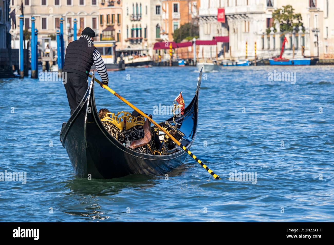 Gondolas, Canal Grande, Grand Canal, Venice, Veneto, Italy, Europe Stock Photo