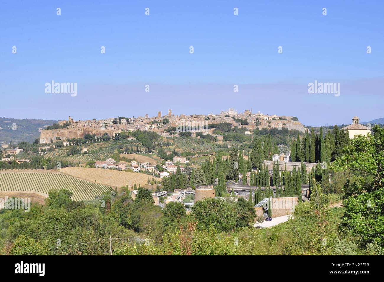 Beautiful view of Orvieto cityscape from ghe distance Stock Photo