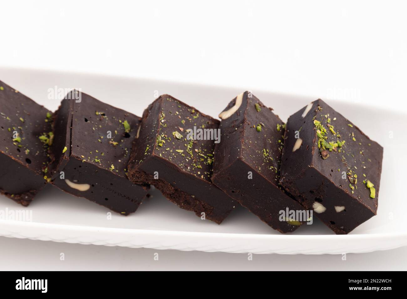 Indian Sweet Mithai Dark Double Chocolate Burfi, Barfi, Burfee Or