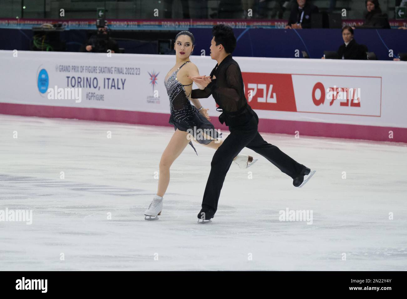Hannah Lim and Ye Quan (KOR) perform during the Junior Ice Dance - Free Dance of the ISU Grand Prix of Figure Skating Final Turin at Palavela. Stock Photo