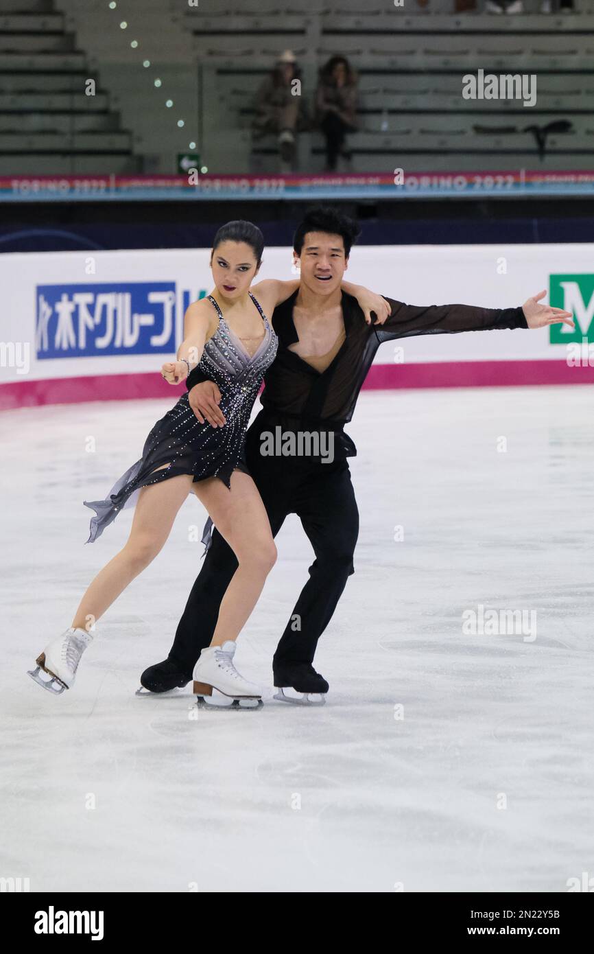 Hannah Lim and Ye Quan (KOR) perform during the Junior Ice Dance Free