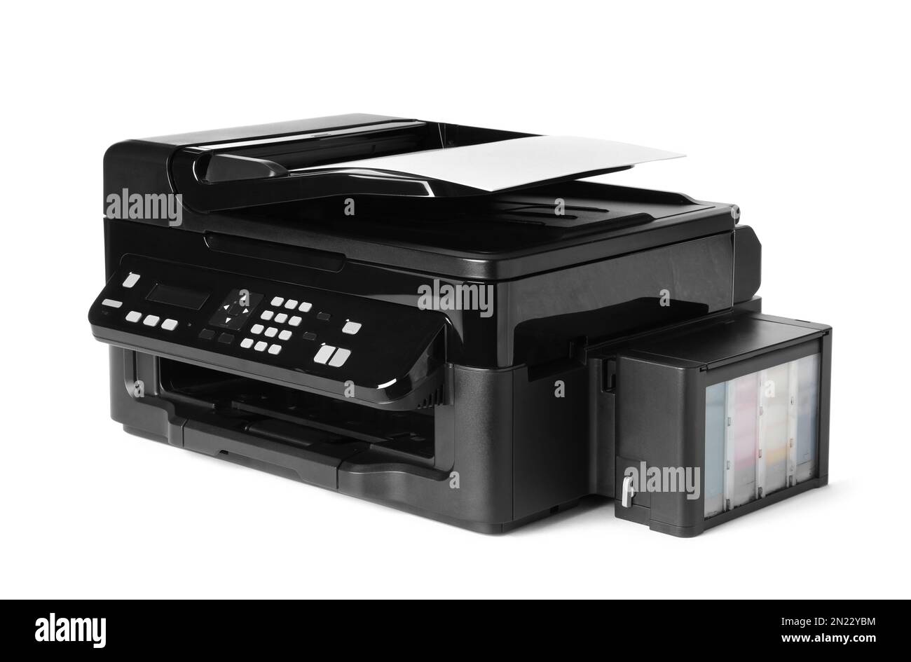 New modern multifunction printer isolated on white Stock Photo