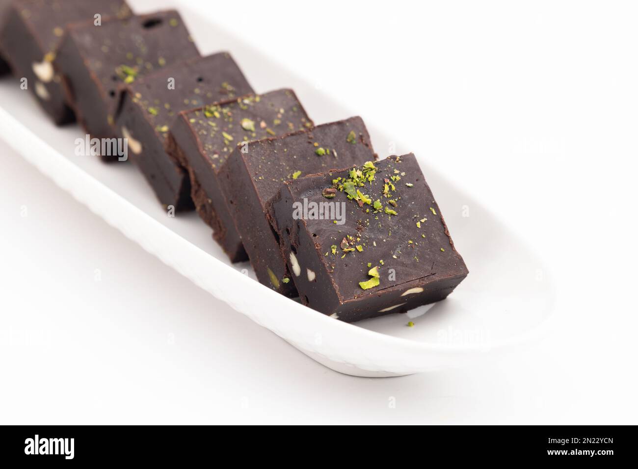 Indian Sweet Mithai Dark Double Chocolate Burfi, Barfi, Burfee Or
