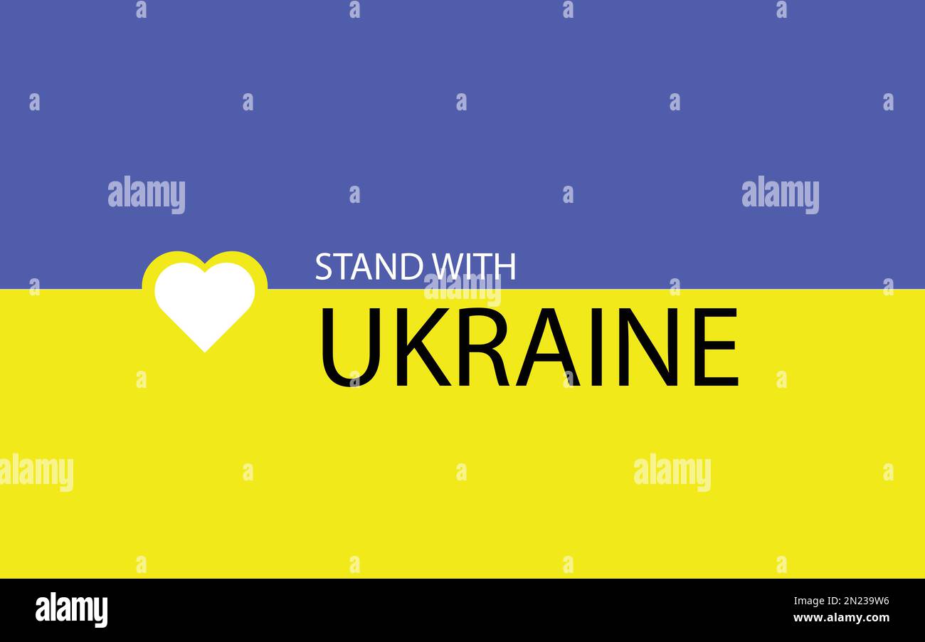 stand with Ukraine. supporting Ukraine graphics design. vector design of Ukraine flag. stop the war. vector stock image Stock Vector