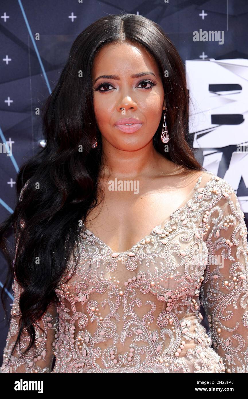 Angela Simmons arrives at the BET Awards at the Microsoft Theater on
