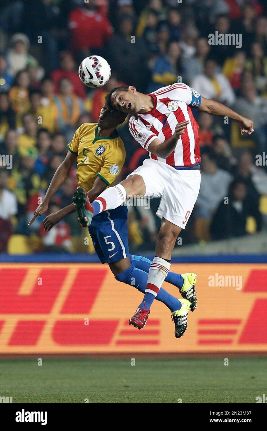 Paraguay's Roque Santa Cruz during the 2010 FIFA World Cup South Africa 1/8  of final Soccer match, Paraguay vs Japan at Loftus Versfeld football  stadium in Pretoria, South Africa on June 29