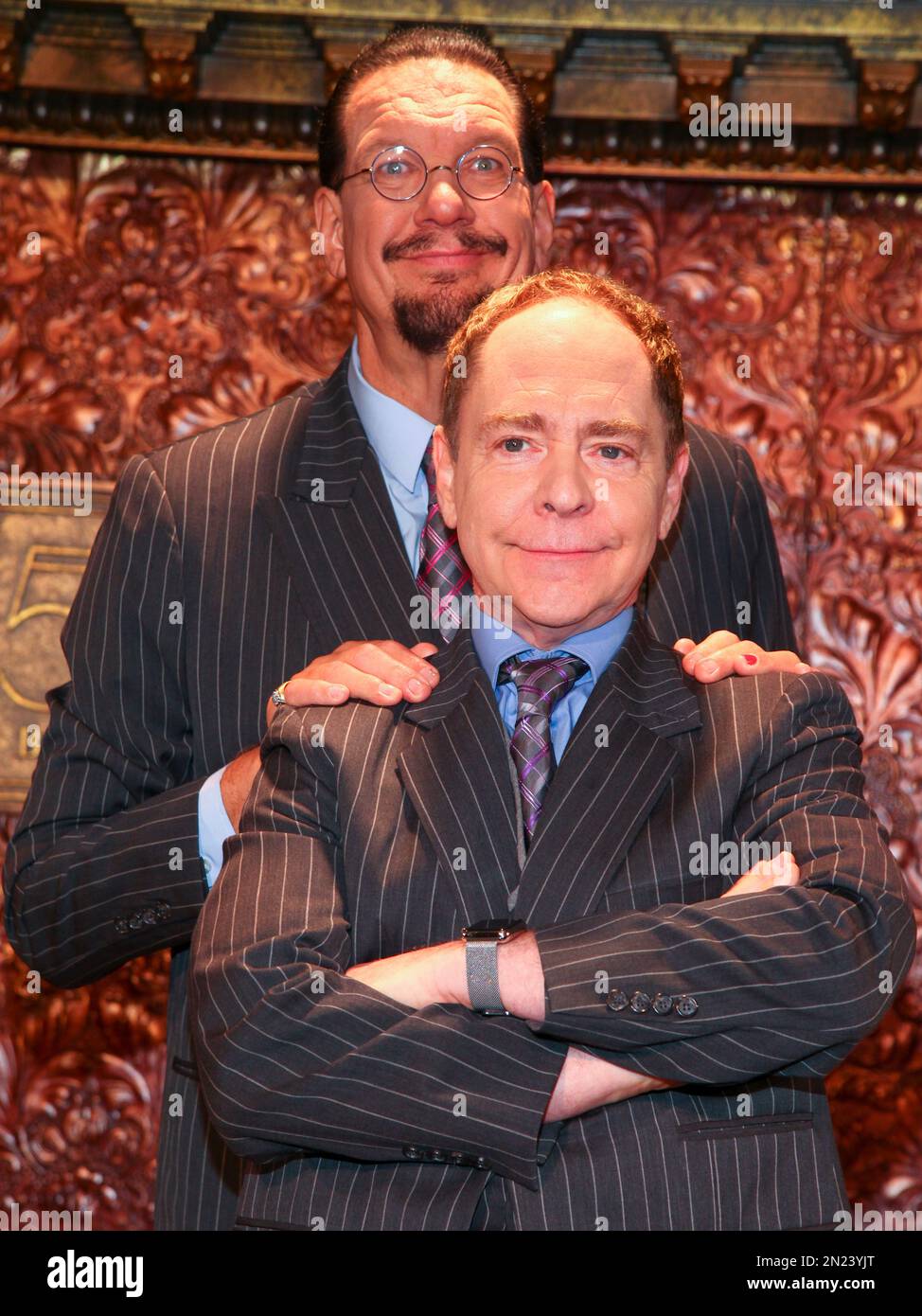Penn Jillette, left, and Teller, right, appear at the "Penn & Teller On