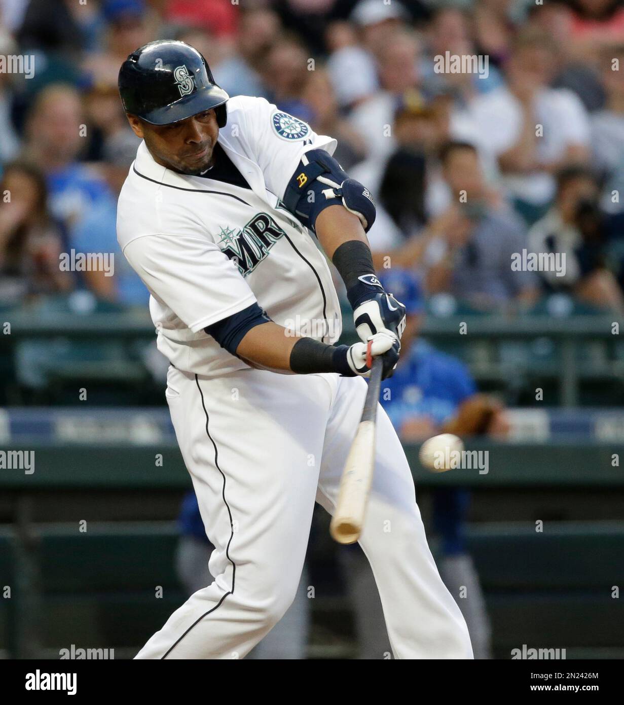 Seattle Mariners' Nelson Cruz in action against the Kansas City