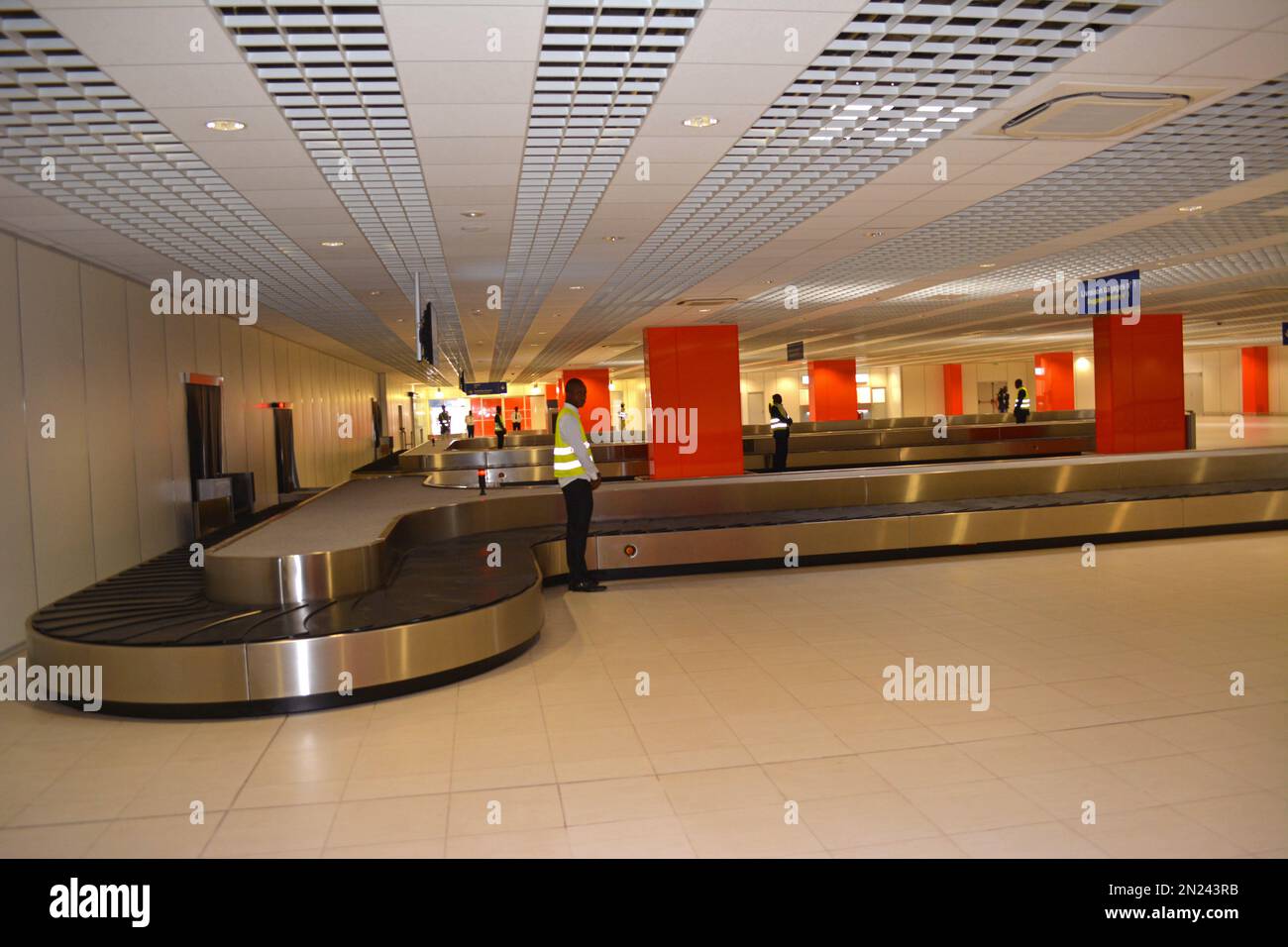 Inside the new Congo airport terminal building before its opening by