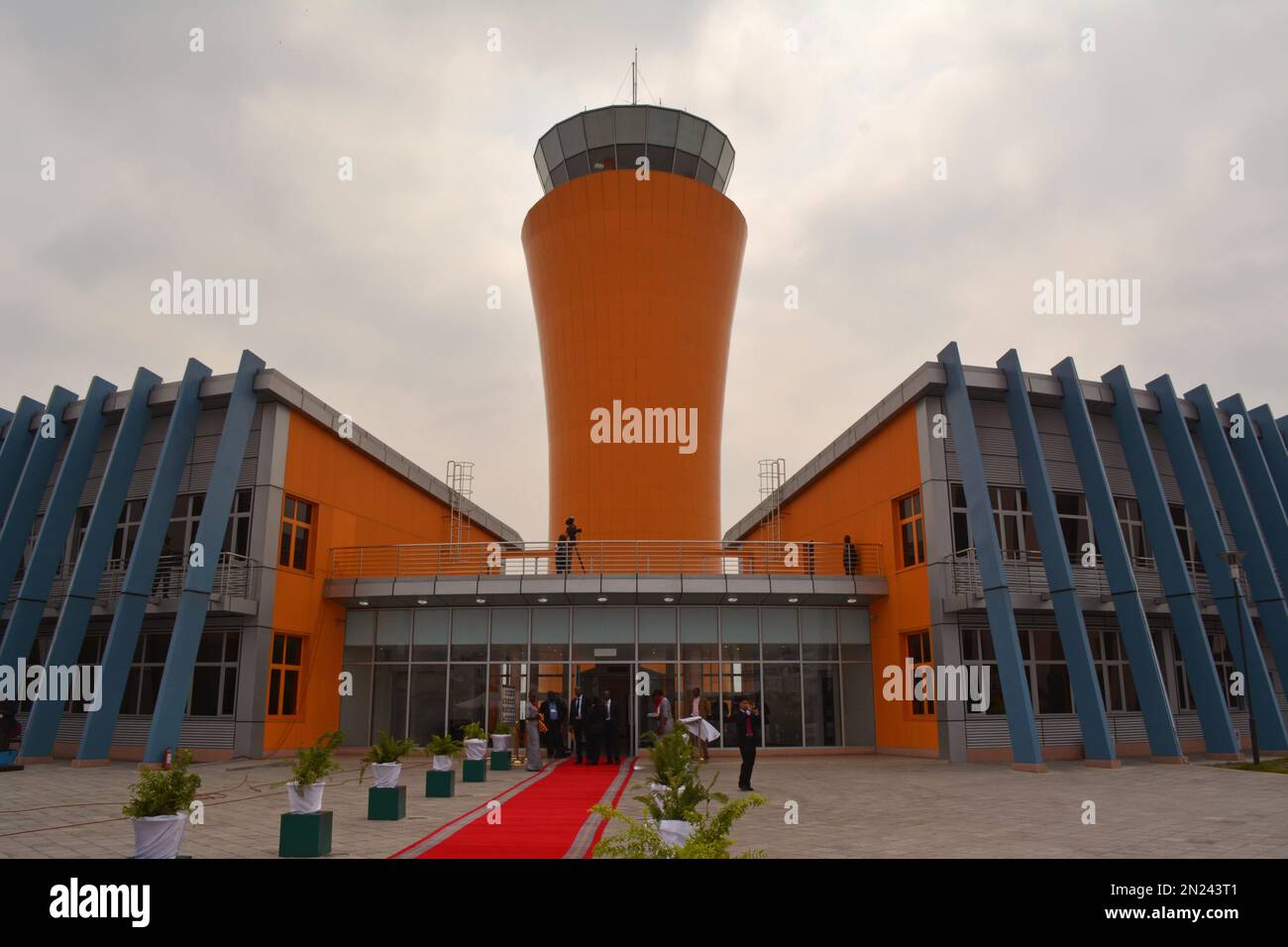 The new Congo airport terminal building and control tower before its