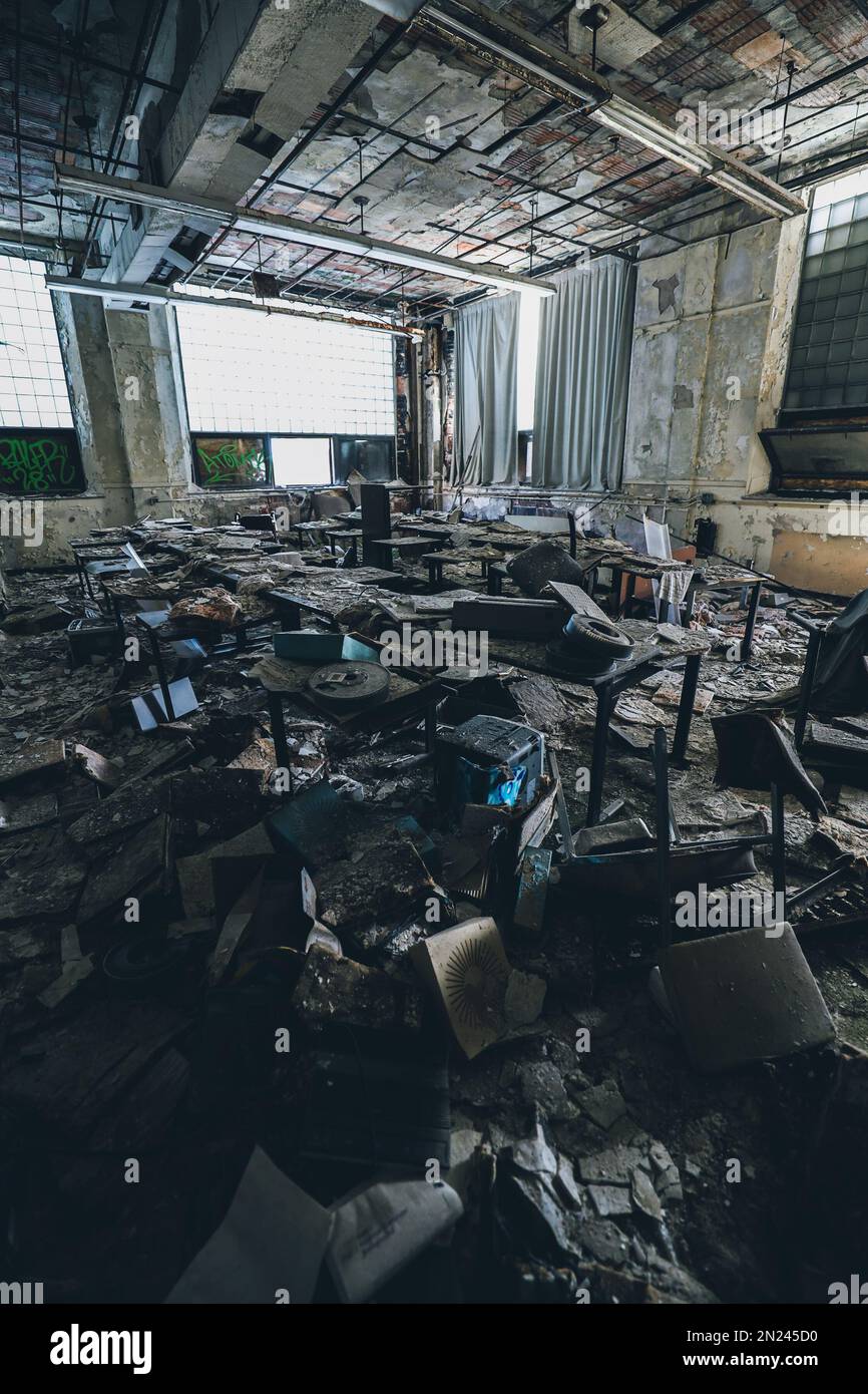 Vertical shot interior abandoned hi-res stock photography and images ...