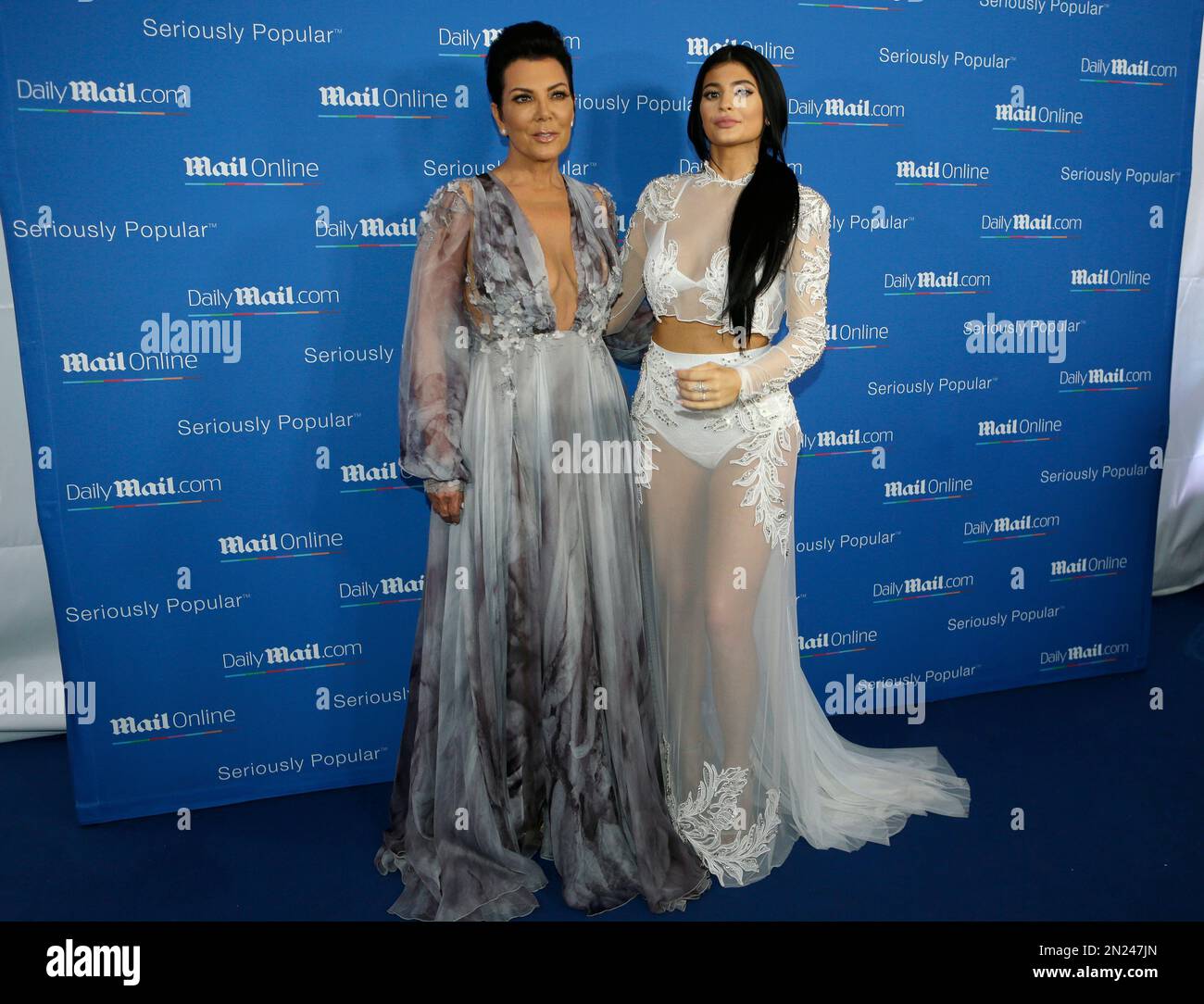 Kylie Jenner, right, sister of Kim Kardashian and her mother Kris ...