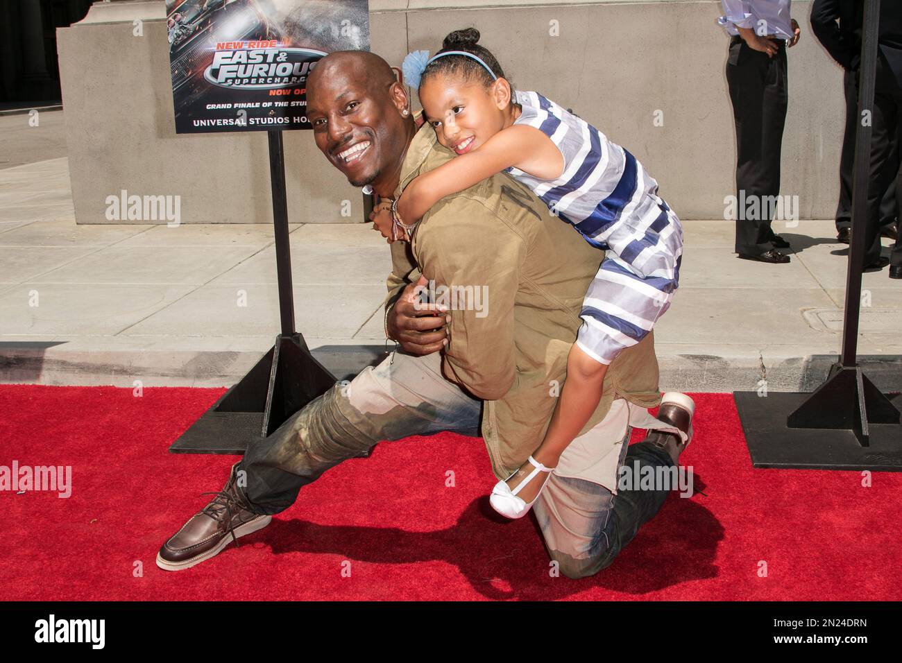 Tyrese Gibson, left, and daughter Shayla Somer Gibson attend the World