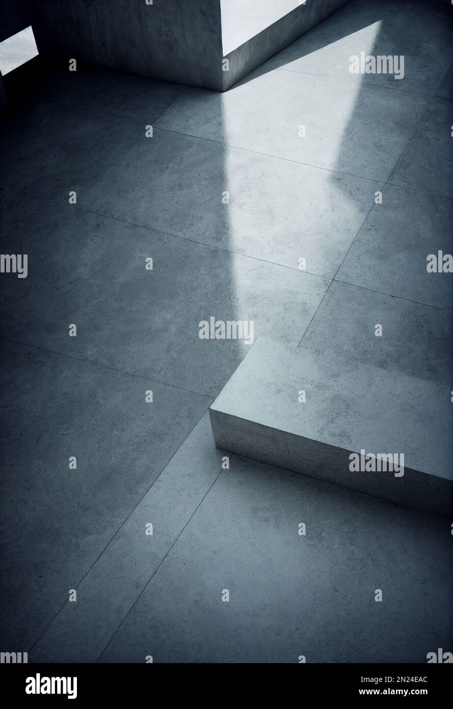 Concrete geometric shapes abstract background. Interior elements with ...