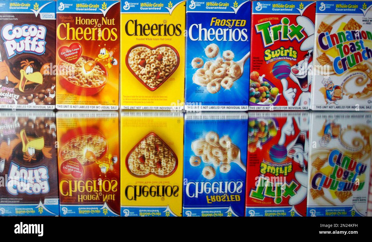 FILE This March 22, 2011 file photo shows boxes of General Mills