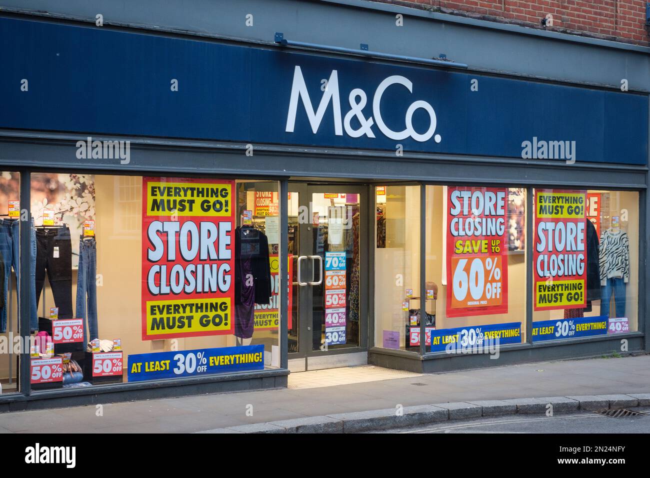 The closing down sale at the M&Co / M & Co shop in HenleyonThames
