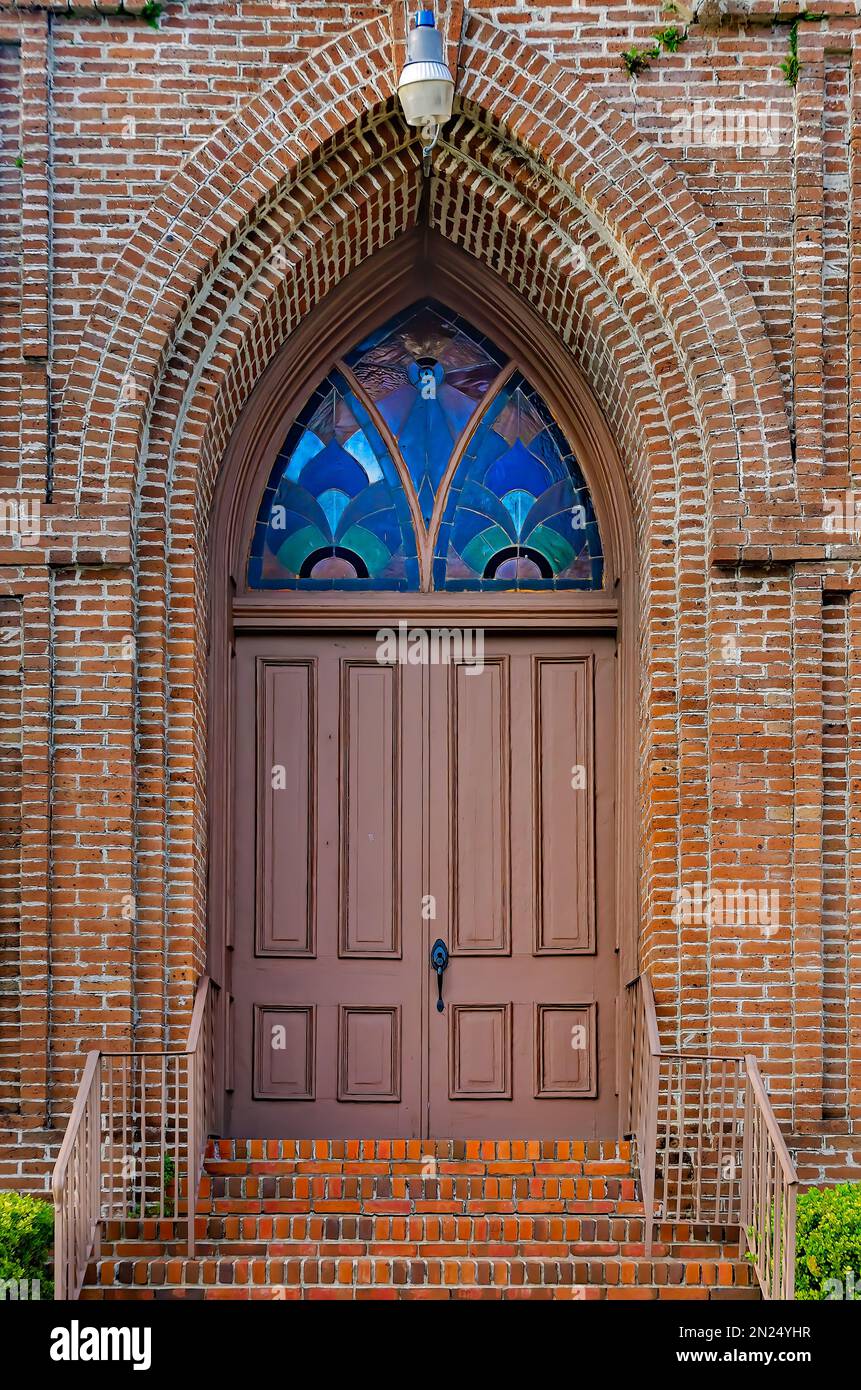 Emanuel African Methodist Episcopal Church is pictured, Jan. 30, 2023, in Mobile, Alabama. The Gothic Revival church was built in 1869. Stock Photo