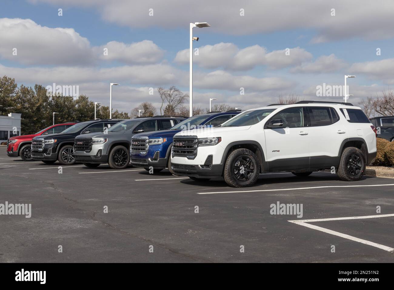 Kokomo Circa February 2023 GMC Terrain SUV display at a dealership