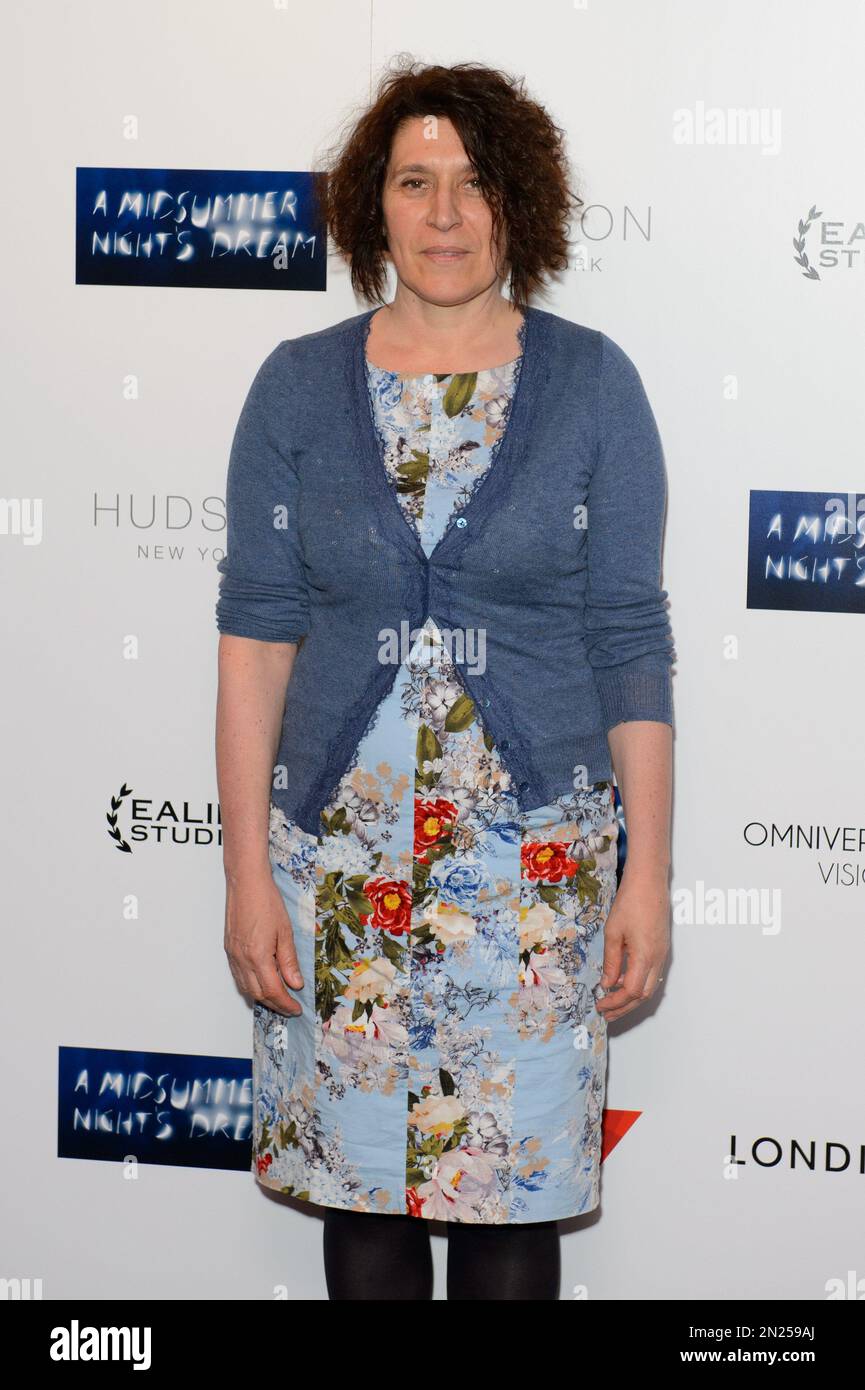 April De Angelis poses for photographers at the UK Premiere of A