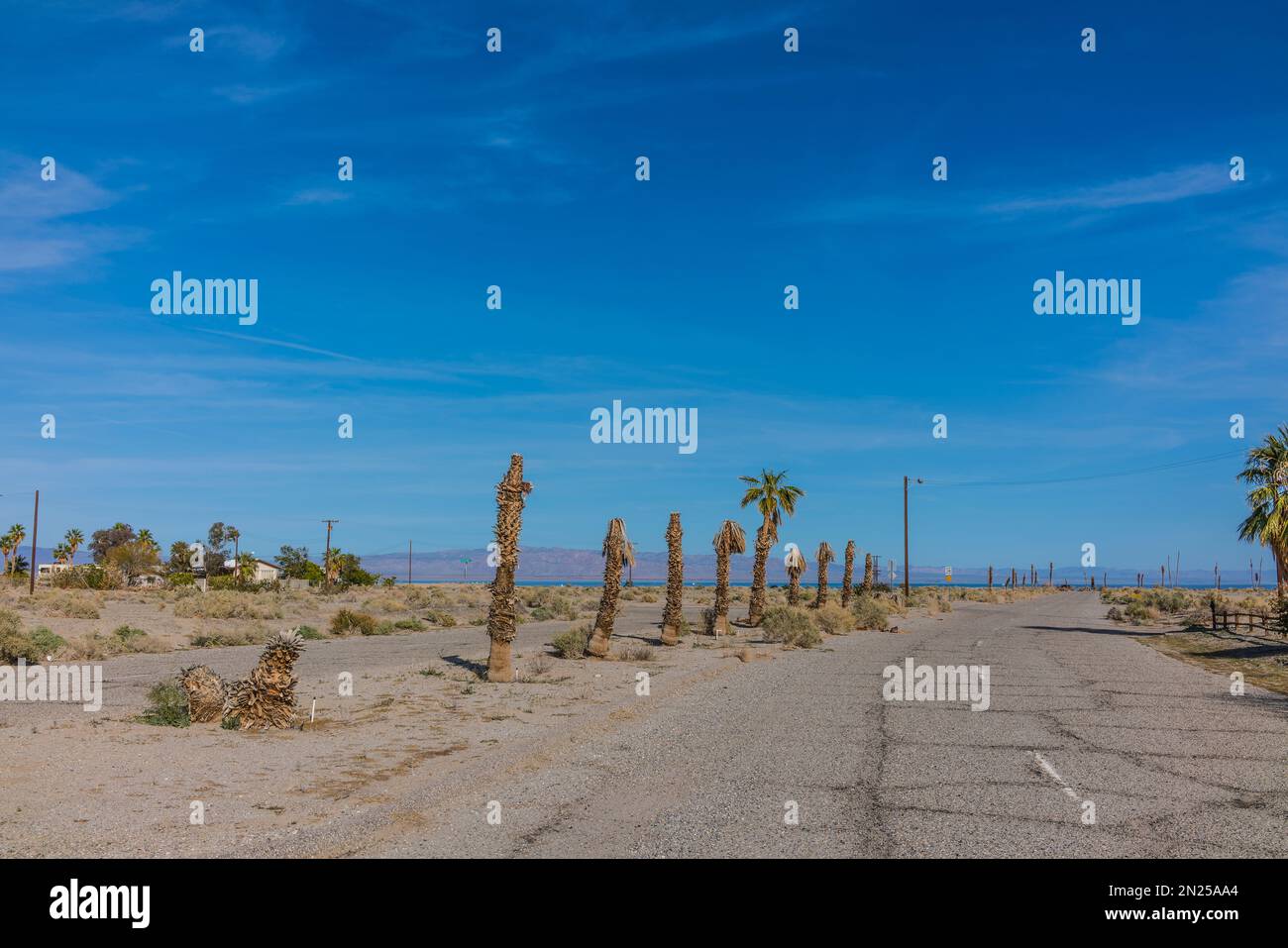 Salton City Yacht Club Place is the roadway entrance to the abandoned